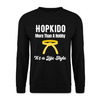 Le Hapkido est plus qu'un passe-temps, c'est un - Sweat-shirt Unisexe - noir - Devant - Alina (178cm) & Michal (187cm)