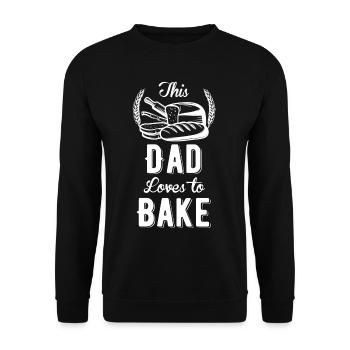 This Dad Loves To Make Baker Cookie Cupcake - Unisex Sweatshirt - black - Front - Alina (178cm) & Michal (187cm)