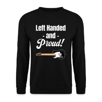 Left-handed and proud! Guitarist, Bassist, - Unisex Sweatshirt - black - Front - Alina (178cm) & Michal (187cm)
