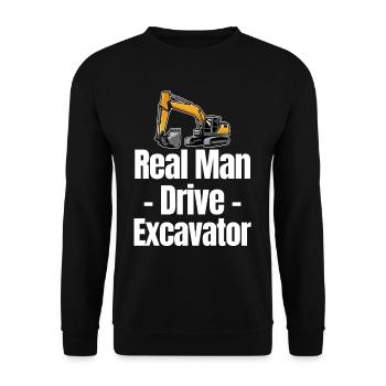 Moyenne réelle Excavatrice Excavatrice Excavatrice Excavatrice Chargeur - Sweat-shirt Unisexe - noir - Devant - Alina (178cm) & Michal (187cm)