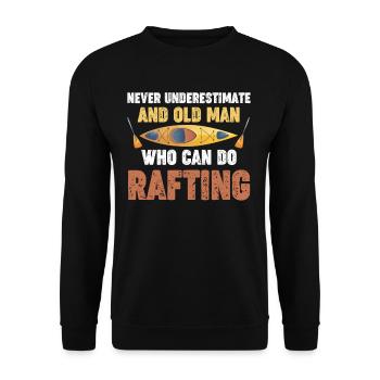 Never underestimate an old man who - Unisex Sweatshirt - black - Front - Alina (178cm) & Michal (187cm)