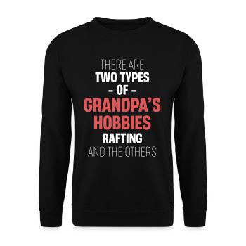 Es Gibt Zwei Arten Von Hobbys: Rafting, - Unisex Pullover - Schwarz - Vorne - Alina (178cm) & Michal (187cm)