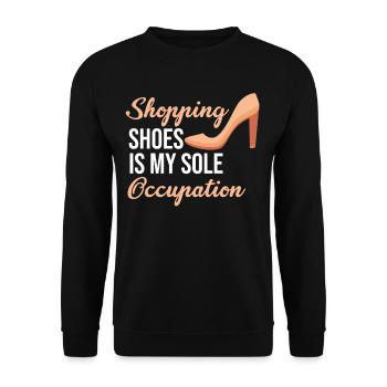 Schuhe Einkaufen Ist Meine Einzige Beschäftigung - Unisex Pullover - Schwarz - Vorne - Alina (178cm) & Michal (187cm)