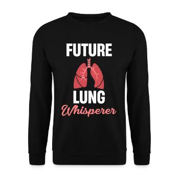 Future Lung Whisperer Pulmonologist - Unisex Sweatshirt - black - Front - Alina (178cm) & Michal (187cm)