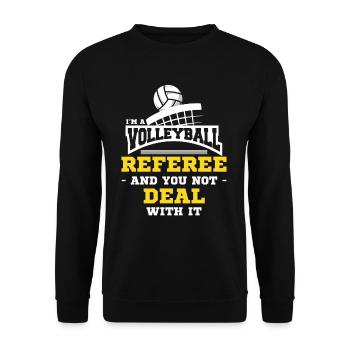 Je suis arbitre de volley-ball et vous - Sweat-shirt Unisexe - noir - Devant - Alina (178cm) & Michal (187cm)