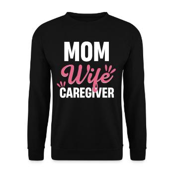 Mère, Femme, Soignante, Mère, - Sweat-shirt Unisexe - noir - Devant - Alina (178cm) & Michal (187cm)