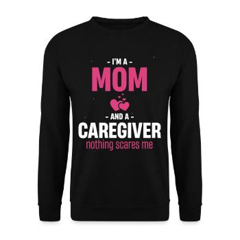 Ich Bin Eine Mutter Und Eine Fürsorgerin, Nichts - Unisex Pullover - Schwarz - Vorne - Alina (178cm) & Michal (187cm)