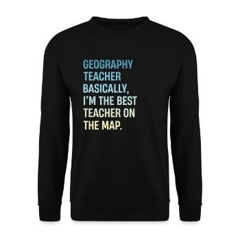 Im Grunde Bin Ich Der Beste Lehrer Auf Der - Unisex Pullover - Schwarz - Vorne - Alina (178cm) & Michal (187cm)