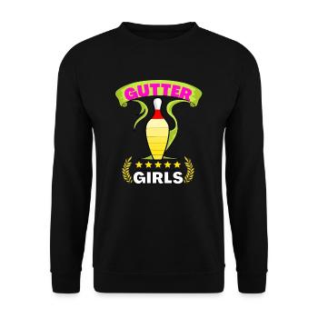 Bowling Lady Nudelholz Sport Strike Humor Gosse - Unisex Pullover - Schwarz - Vorne - Alina (178cm) & Michal (187cm)