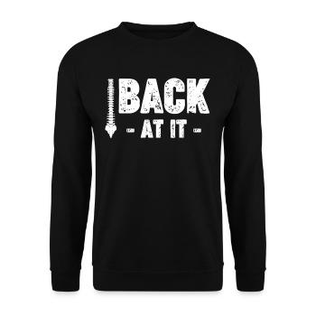 Back At It Funny Back Surgery Scoliosis - Unisex Sweatshirt - black - Front - Alina (178cm) & Michal (187cm)