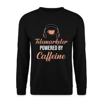 Telemarketer Mit Caffeine-callcenter-service - Unisex Pullover - Schwarz - Vorne - Alina (178cm) & Michal (187cm)