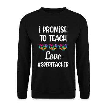 Ich Verspreche, Liebe Zu Lehren Sonderschullehrer - Unisex Pullover - Schwarz - Vorne - Alina (178cm) & Michal (187cm)