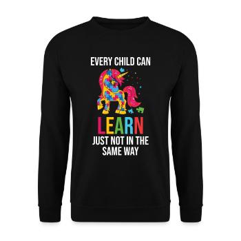 Jedes Kind Kann Lernen, Nur Nicht Auf Die Gleiche - Unisex Pullover - Schwarz - Vorne - Alina (178cm) & Michal (187cm)