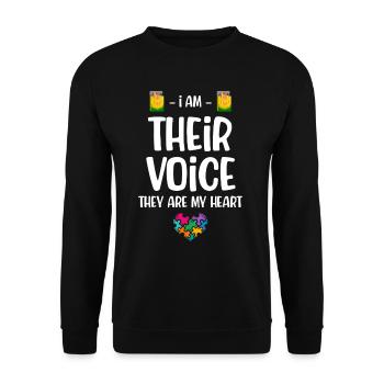 Ich Bin Ihre Stimme, Sie Sind Mein Herz, - Unisex Pullover - Schwarz - Vorne - Alina (178cm) & Michal (187cm)