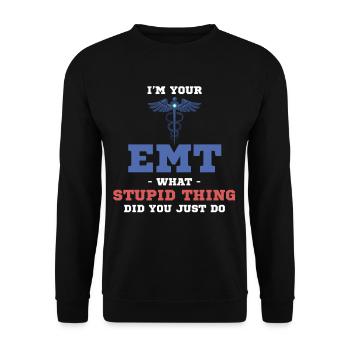 Je suis votre ambulancier paramédical, quel - Sweat-shirt Unisexe - noir - Devant - Alina (178cm) & Michal (187cm)