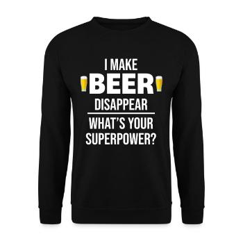 Ich Bringe Bier Zum Verschwinden Was Ist Deine - Unisex Pullover - Schwarz - Vorne - Alina (178cm) & Michal (187cm)