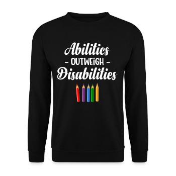 Fähigkeiten Überwiegen Behinderungen - Unisex Pullover - Schwarz - Vorne - Alina (178cm) & Michal (187cm)