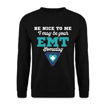 Sois gentil avec moi, je serai peut-être ton jour - Sweat-shirt Unisexe - noir - Devant - Alina (178cm) & Michal (187cm)