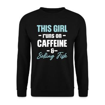 Cette fille consomme de la caféine et vend - Sweat-shirt Unisexe - noir - Devant - Alina (178cm) & Michal (187cm)