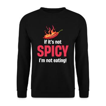 Wenn Es Nicht Scharf Ist, Esse Ich Nicht! - Unisex Pullover - Schwarz - Vorne - Alina (178cm) & Michal (187cm)