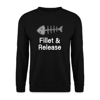 Filleting & Releasing Fish Seller Fisherman - Unisex Sweatshirt - black - Front - Alina (178cm) & Michal (187cm)