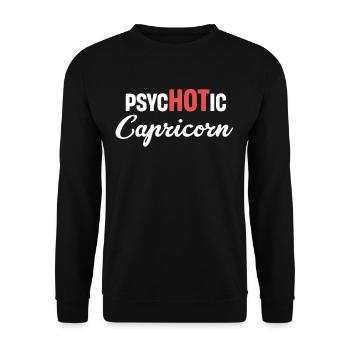 Psychotic Capricorn Funny Horoscopes Astrophysics - Unisex Sweatshirt - black - Front - Alina (178cm) & Michal (187cm)