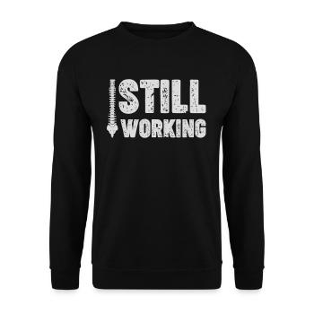 Still Works Funny Back Surgery - Unisex Sweatshirt - black - Front - Alina (178cm) & Michal (187cm)