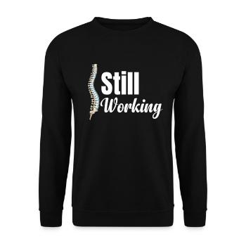 Still working on funny back surgery, - Unisex Sweatshirt - black - Front - Alina (178cm) & Michal (187cm)