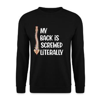 J’ai le dos littéralement foutu - Sweat-shirt Unisexe - noir - Devant - Alina (178cm) & Michal (187cm)