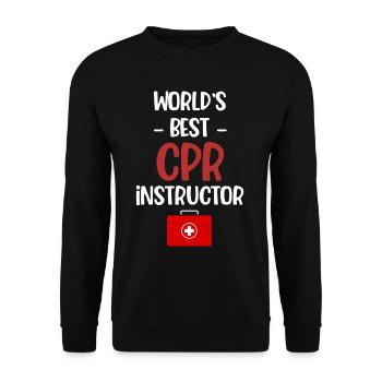 World's Best CPR Instructor for Ambulances - Unisex Sweatshirt - black - Front - Alina (178cm) & Michal (187cm)