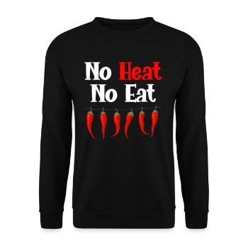 Keine Hitze Nein Essen Scharfes Essen Liebhaber - Unisex Pullover - Schwarz - Vorne - Alina (178cm) & Michal (187cm)