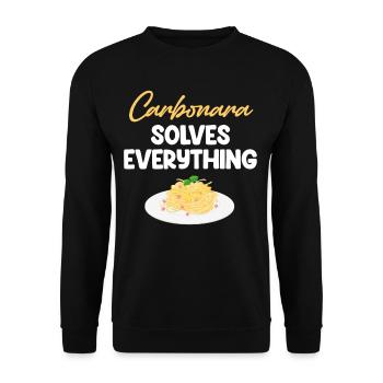Carbonara Connaisseur Italiano Macaroni au fromage - Sweat-shirt Unisexe - noir - Devant - Alina (178cm) & Michal (187cm)