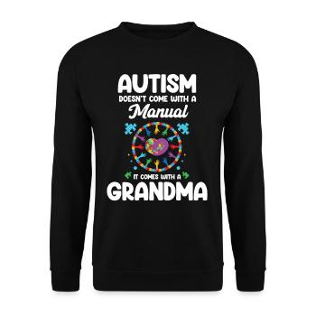 L’autisme ne vient pas avec un TDAH manuel de grand-mère - Sweat-shirt Unisexe - noir - Devant - Alina (178cm) & Michal (187cm)