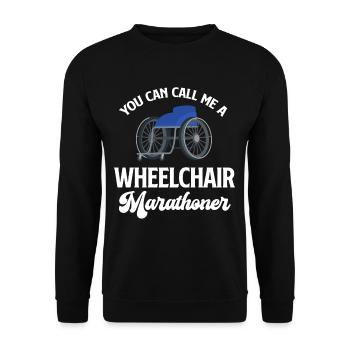 Vous pouvez m’appeler un marathonien en fauteuil roulant avec - Sweat-shirt Unisexe - noir - Devant - Alina (178cm) & Michal (187cm)