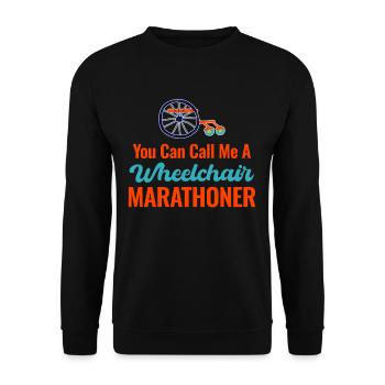 Vous pouvez m’appeler un marathonien en fauteuil roulant avec - Sweat-shirt Unisexe - noir - Devant - Alina (178cm) & Michal (187cm)