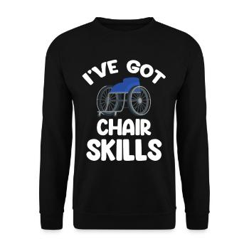 J’ai des compétences de chaise drôle paralympique - Sweat-shirt Unisexe - noir - Devant - Alina (178cm) & Michal (187cm)