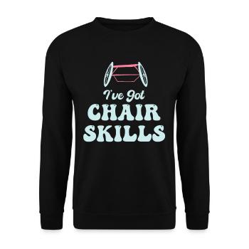 J’ai des compétences de chaise drôle paralympique - Sweat-shirt Unisexe - noir - Devant - Alina (178cm) & Michal (187cm)