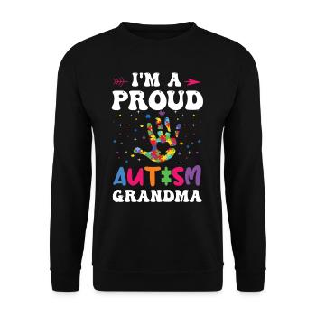 Ich Bin Eine Stolze Autismus-oma Adhs-familie - Unisex Pullover - Schwarz - Vorne - Alina (178cm) & Michal (187cm)