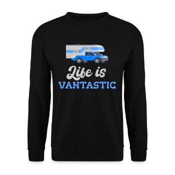 La vie est Vantastic Van Home Travelers - Sweat-shirt Unisexe - noir - Devant - Alina (178cm) & Michal (187cm)