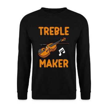 Treble Builder Violon Violon Musical - Sweat-shirt Unisexe - noir - Devant - Alina (178cm) & Michal (187cm)