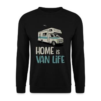 Home is Vanlife Traveling RV - Unisex Sweatshirt - black - Front - Alina (178cm) & Michal (187cm)