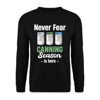 Ne vous inquiétez pas, la saison des conserves est là et - Sweat-shirt Unisexe - noir - Devant - Alina (178cm) & Michal (187cm)