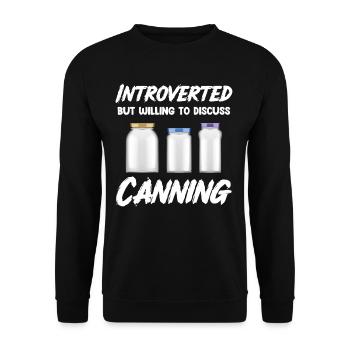Introverti, mais prêt à parler de la - Sweat-shirt Unisexe - noir - Devant - Alina (178cm) & Michal (187cm)