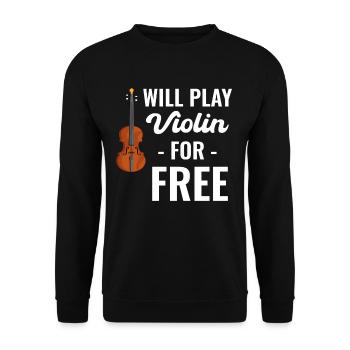 Werde Kostenlos Geige Spielen! Violinistin - Unisex Pullover - Schwarz - Vorne - Alina (178cm) & Michal (187cm)