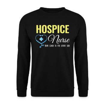 Infirmière en soins palliatifs Votre guide de l’autre - Sweat-shirt Unisexe - noir - Devant - Alina (178cm) & Michal (187cm)