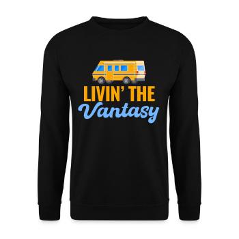 Livin' The Vantasy Van Home Travelers RV - Unisex Sweatshirt - black - Front - Alina (178cm) & Michal (187cm)