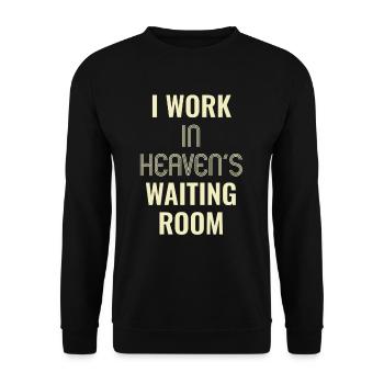 Je travaille dans la salle d’attente du paradis - Sweat-shirt Unisexe - noir - Devant - Alina (178cm) & Michal (187cm)