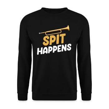 Spit Happens Posaunist, Musiker, Bassist, Chor, - Unisex Pullover - Schwarz - Vorne - Alina (178cm) & Michal (187cm)