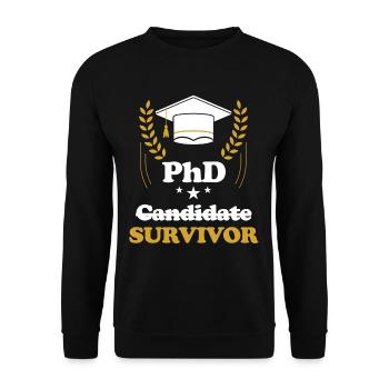 Doctorant, Survivant, Doctorat, Master, - Sweat-shirt Unisexe - noir - Devant - Alina (178cm) & Michal (187cm)