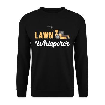Rasenflüsterer Lustige Rasenpflege Gartenarbeit - Unisex Pullover - Schwarz - Vorne - Alina (178cm) & Michal (187cm)